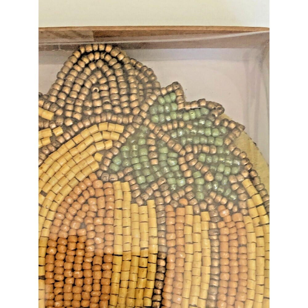 Tahari Pumpkin 5" Beverage Coasters Set of 4 Beaded Fall Thanksgiving Autumn - Picture 4 of 6